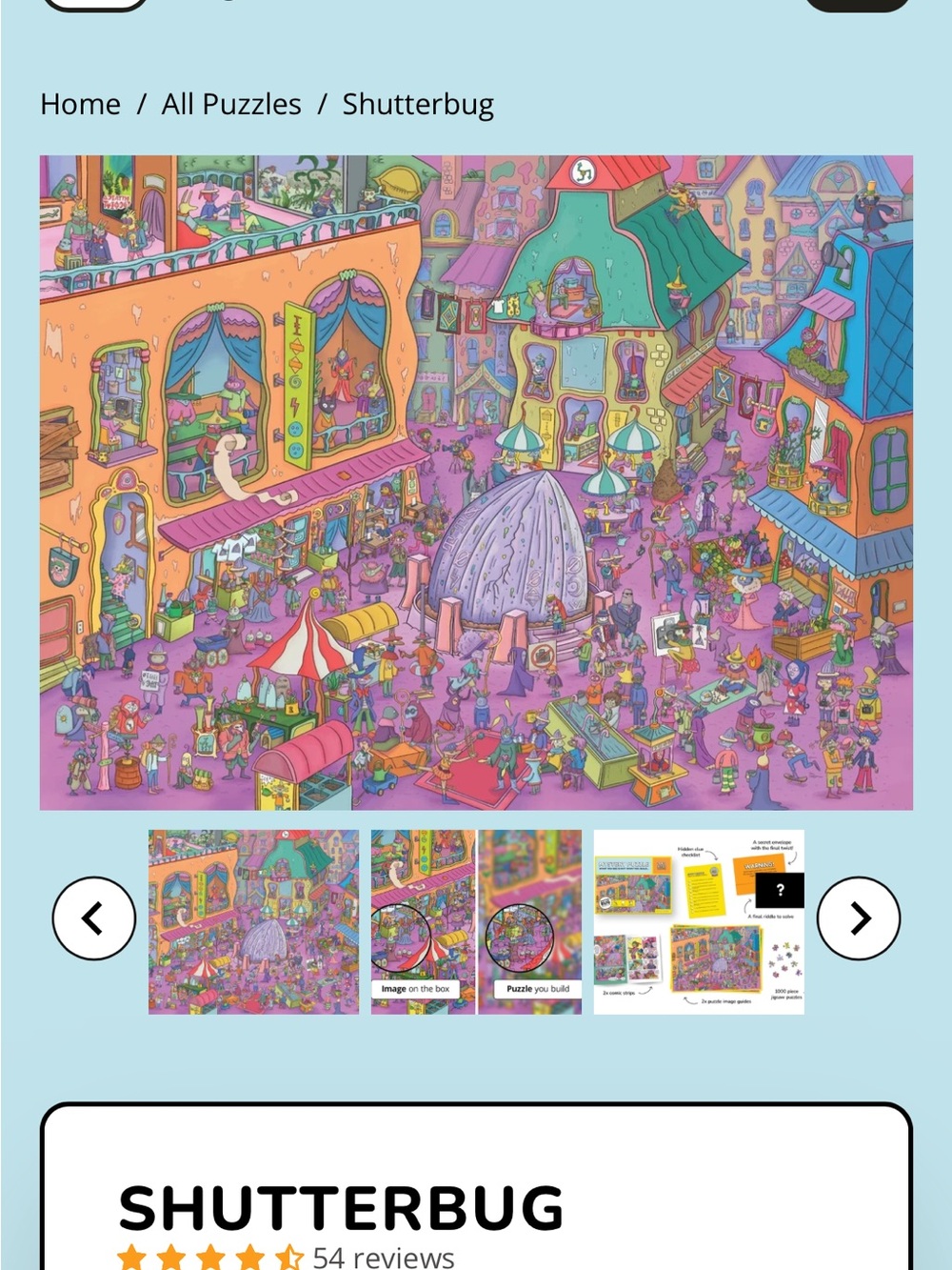 NEW Odd Pieces Shutterbug 1000 Piece Puzzle